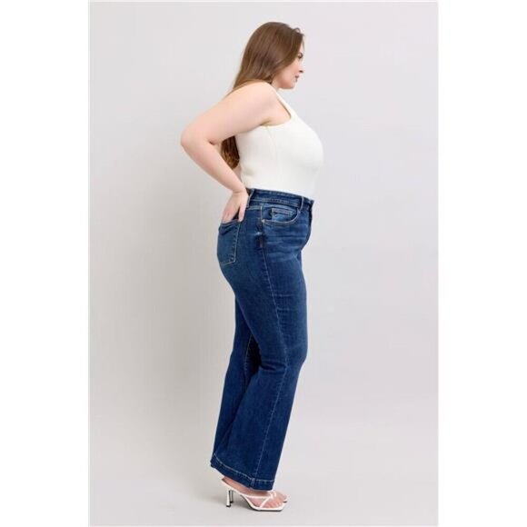 Judy‎ Blue Full Size High Rise Flare Jeans with Pockets Plus Size - Picture 4 of 16